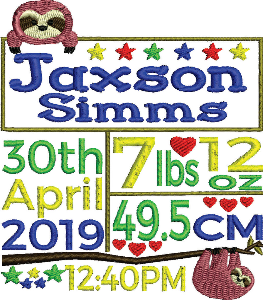 Birth Block Sloth | Beary Irresistible