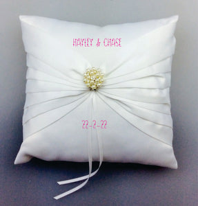 Wedding Ring Pillow Pearl